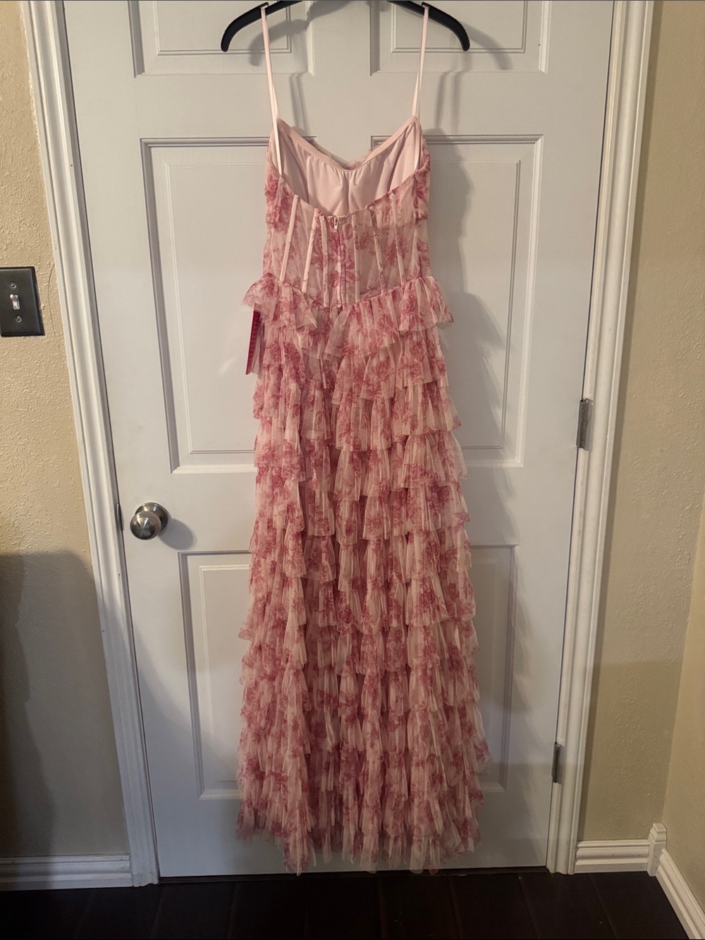 Pink Floral Ruffled Maxi Dress - Picture 5 of 5